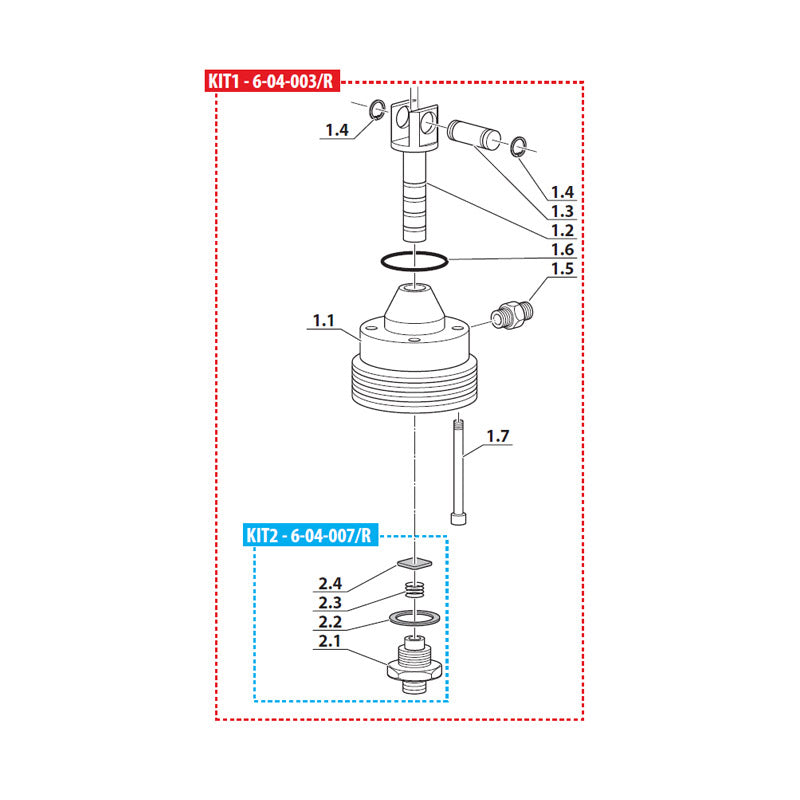 Kit de Cilindro de 4.ª Etapa para Compresores Coltri MCH6
