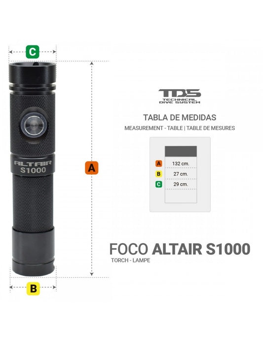 Linterna LED ALTAIR S1000 de 1000 lúmenes